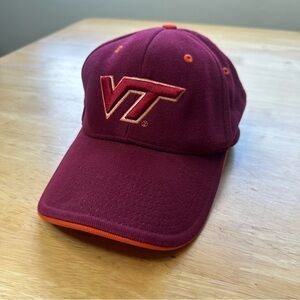 VT Virginia Tech Hokies Signature Cap Hat One Size Burgundy NCAA Embroidered VT